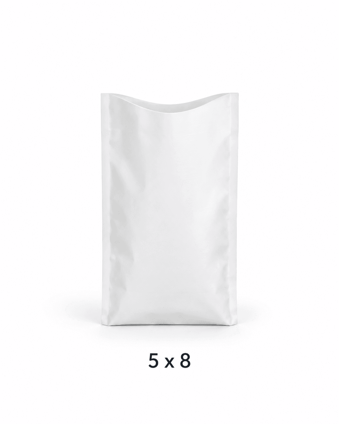 White Open Bag, size 5x8, for approximately quarter-kilogram packaging.